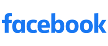 Logo do Facebook em azul sobre fundo branco